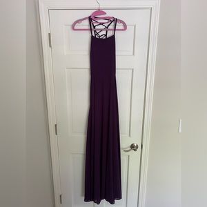 Like new, deep purple LuLus maxi dress, full length. Never altered. (Size Small)